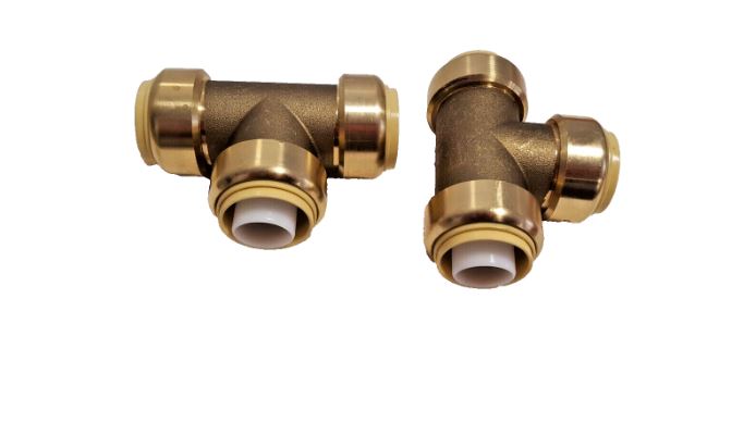 1" Push Fitting Tee ~~Bag of 10~LEAD FREE!