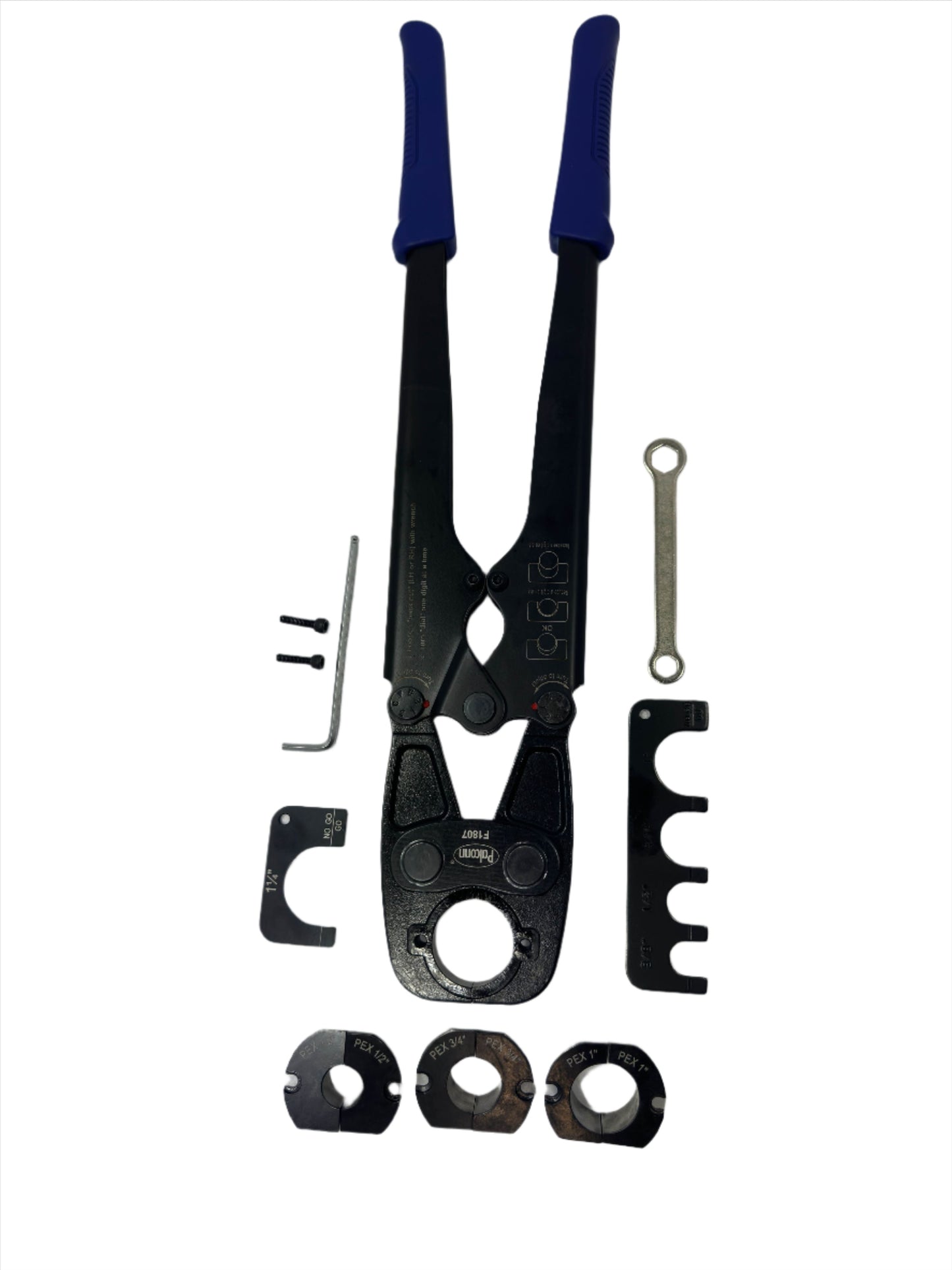 1 1/4" Pex crimp Multi-Tool with 1/2", 3/4", 1" Heads