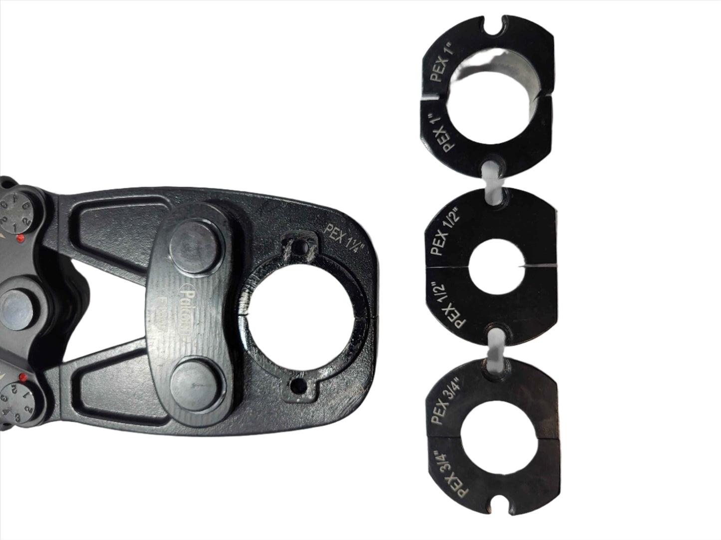 1 1/4" Pex crimp Multi-Tool with 1/2", 3/4", 1" Heads