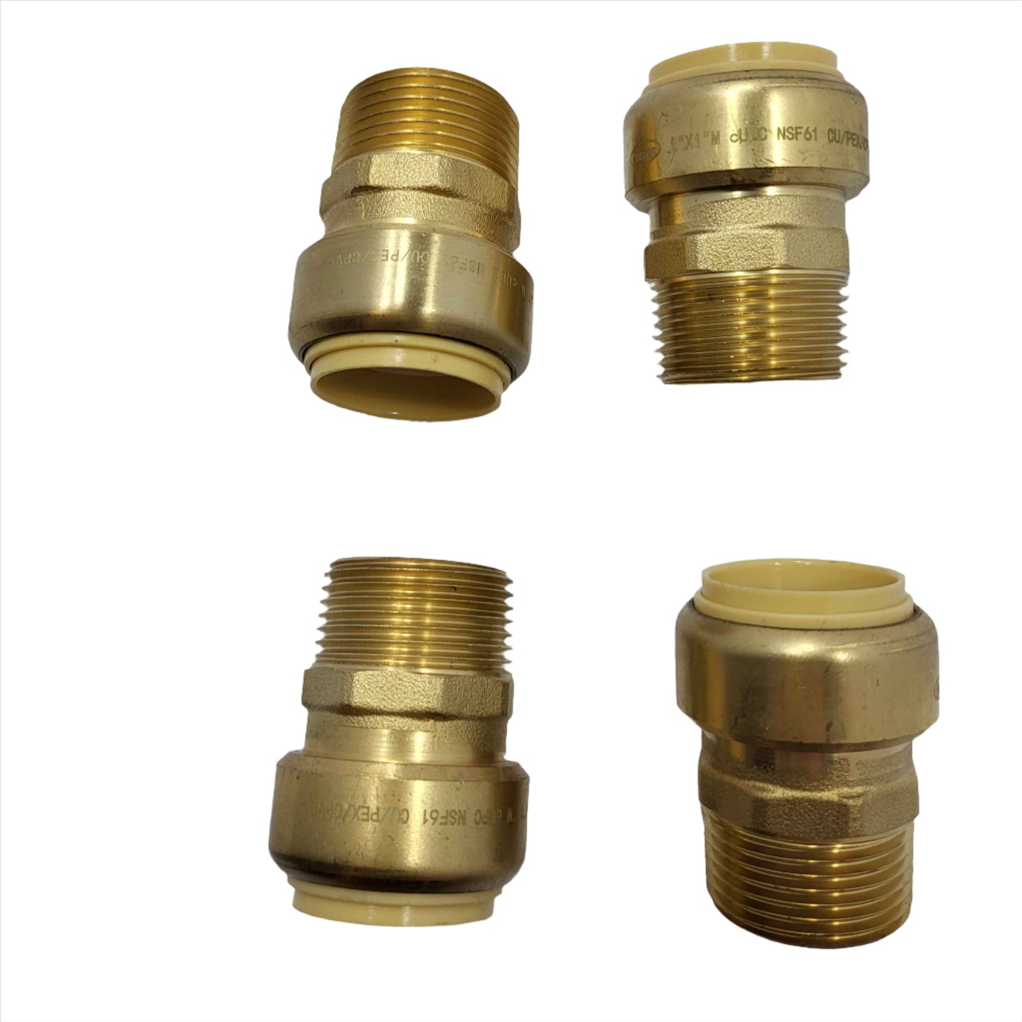 1" Push Fitting MPT (Male Pipe Thread) ~~Bag of 4~LEAD FREE!