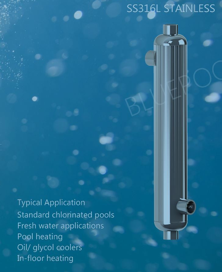 6,000,000 BTU Titanium Tube and Shell Heat Exchanger for Pools/Spas