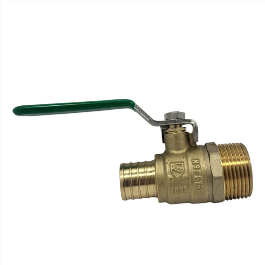 3/4" MPT Ball Valve x 3/4" Pex--Box of 10