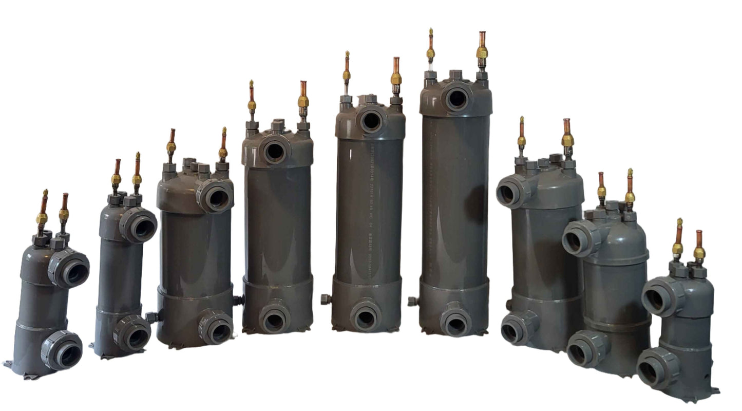 21KW Plastic, titanium tube and shell for heating and refrigeration.