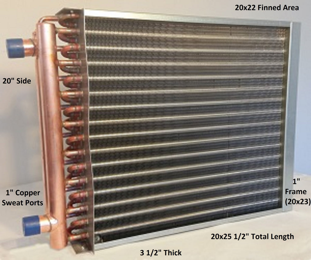20x22 Water to Air Heat Exchanger~~1 Copper Ports w/ EZ Install Front –  Badger Insulated Pipe