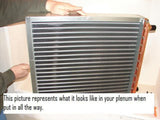 15x18 Water to Air Heat Exchanger 1" Copper Ports With Install Kit