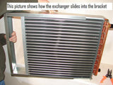15x21 Water to Air Heat Exchanger 1" Copper Ports With Install Kit