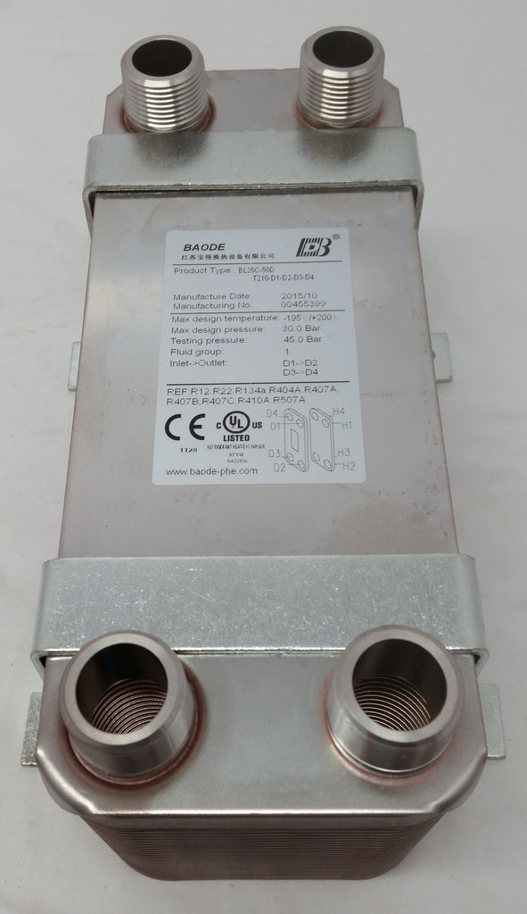 40 Plate Water to Water Brazed Plate Heat Exchanger 1 MPT Ports w/ Br –  Badger Insulated Pipe