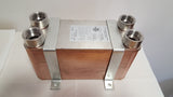 40 Plate Water to Water Brazed Plate Heat Exchanger 1" FPT Ports w/ Brackets