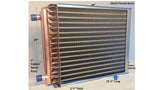20x19 Water to Air Heat Exchanger~~1" Copper Ports w/ EZ Install Front Flange