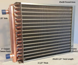 25x30  Water to Air Heat Exchanger 1" Copper Ports With Install Kit