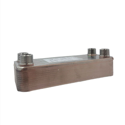 20 Plate 5x12 Water to Water Brazed Plate Heat Exchanger 1" MPT Ports w/ Brackets