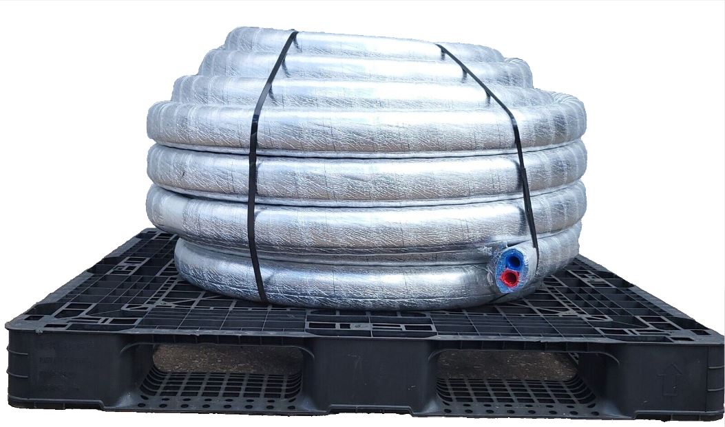Single Line EZ Lay Five Wrap Commercial Grade Insulated Pipe 1 1/2"OB No Tile