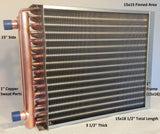 15x15 Water to Air Heat Exchanger~~1" Copper Ports w/ EZ Install Front Flange