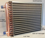 15x18 Water to Air Heat Exchanger~~1" Copper Ports w/ EZ Install Front Flange