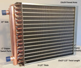 15x24 Water to Air Heat Exchanger~~1" Copper Ports w/ EZ Install Front Flange