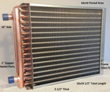 16x16 Water to Air Heat Exchanger~~1" Copper Ports w/ EZ Install Front Flange