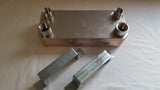 20 Plate 5x12 Water to Water Plate Heat Exchanger 1" & 3/4" FPT Ports W/Brackets