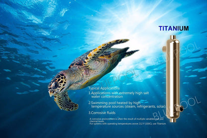 1200k BTU Titanium Tube and Shell Heat Exchanger for Saltwater Pools/Spas os