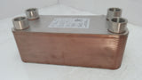 30 Plate Water to Water Brazed Plate Heat Exchanger 1" FPT Ports w/ Brackets
