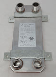 10 Plate Water to Water Brazed Plate Heat Exchanger 1" MPT Ports w/ Brackets