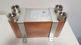 90 Plate 5x12 Water to Water Brazed Plate Heat Exchanger 1 1/4" FPT Ports w/ Brackets