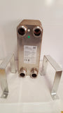 60 Plate Water to Water Brazed Plate Heat Exchanger 1 1/4" MPT Ports w/ Brackets