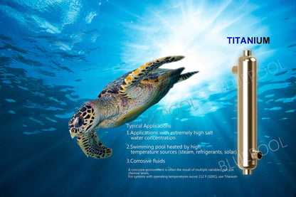 210k BTU Titanium Tube and Shell Heat Exchanger for Saltwater Pools/Spas  ss